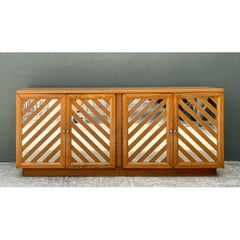 Vintage Bassett Chevron Mirrored Dresser