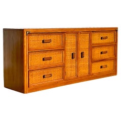 Vintage Bassett Faux Bamboo Credenza