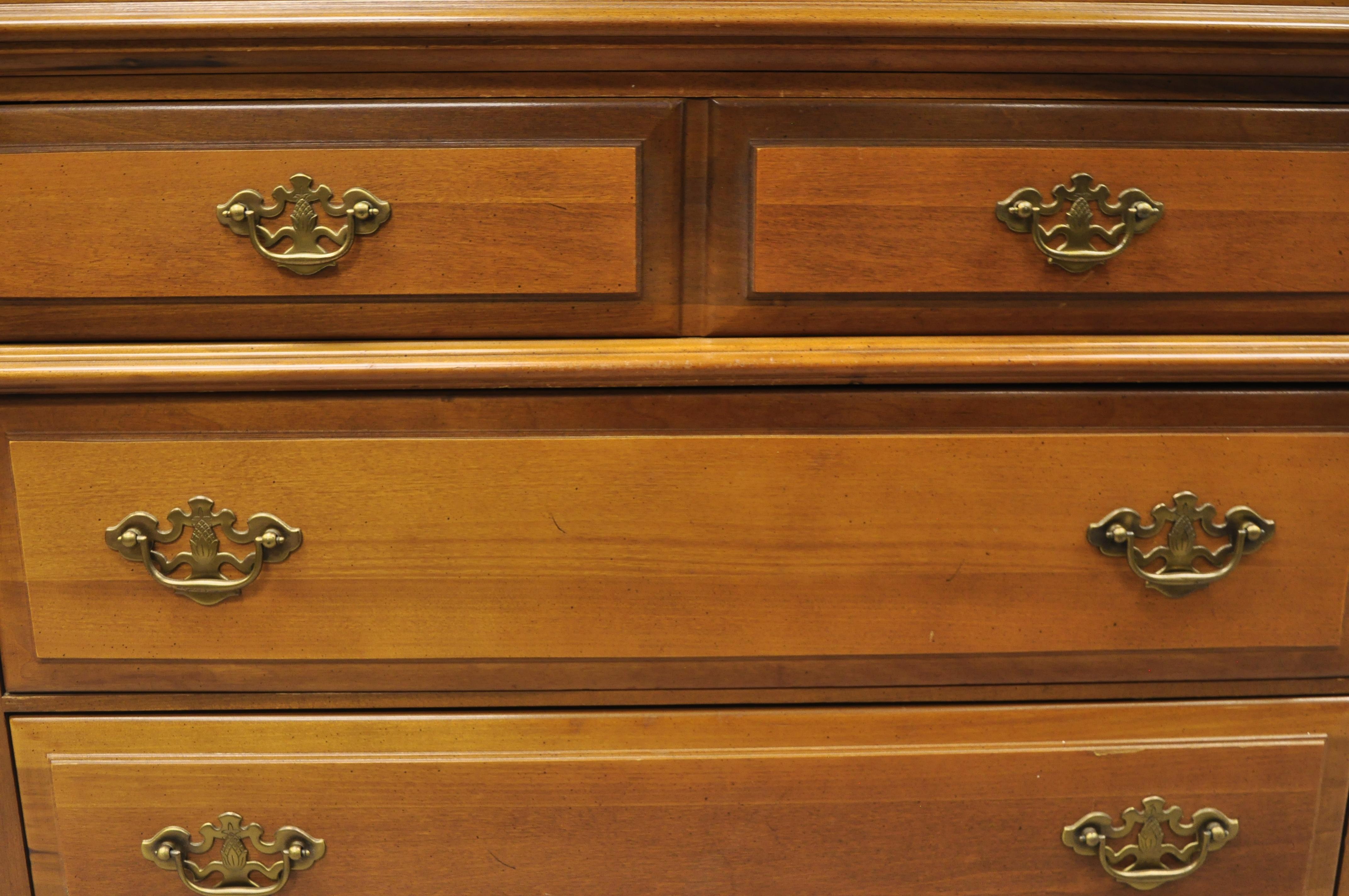 American Colonial Vintage Bassett Furniture Maple Wood Colonial Style Fall Front Secretary Desk