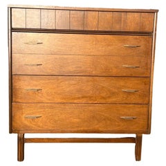 Vintage Bassett Mid Century Modern 4 Cajones Cómoda Armario Almacenaje
