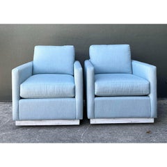 Vintage Bassett Swivel Club Chairs - A Pair