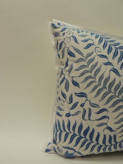 Vintage Batik Blue and White Bolster Decorative Pillow