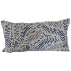 Vintage Batik Blue and White Long Bolster Decorative Pillow