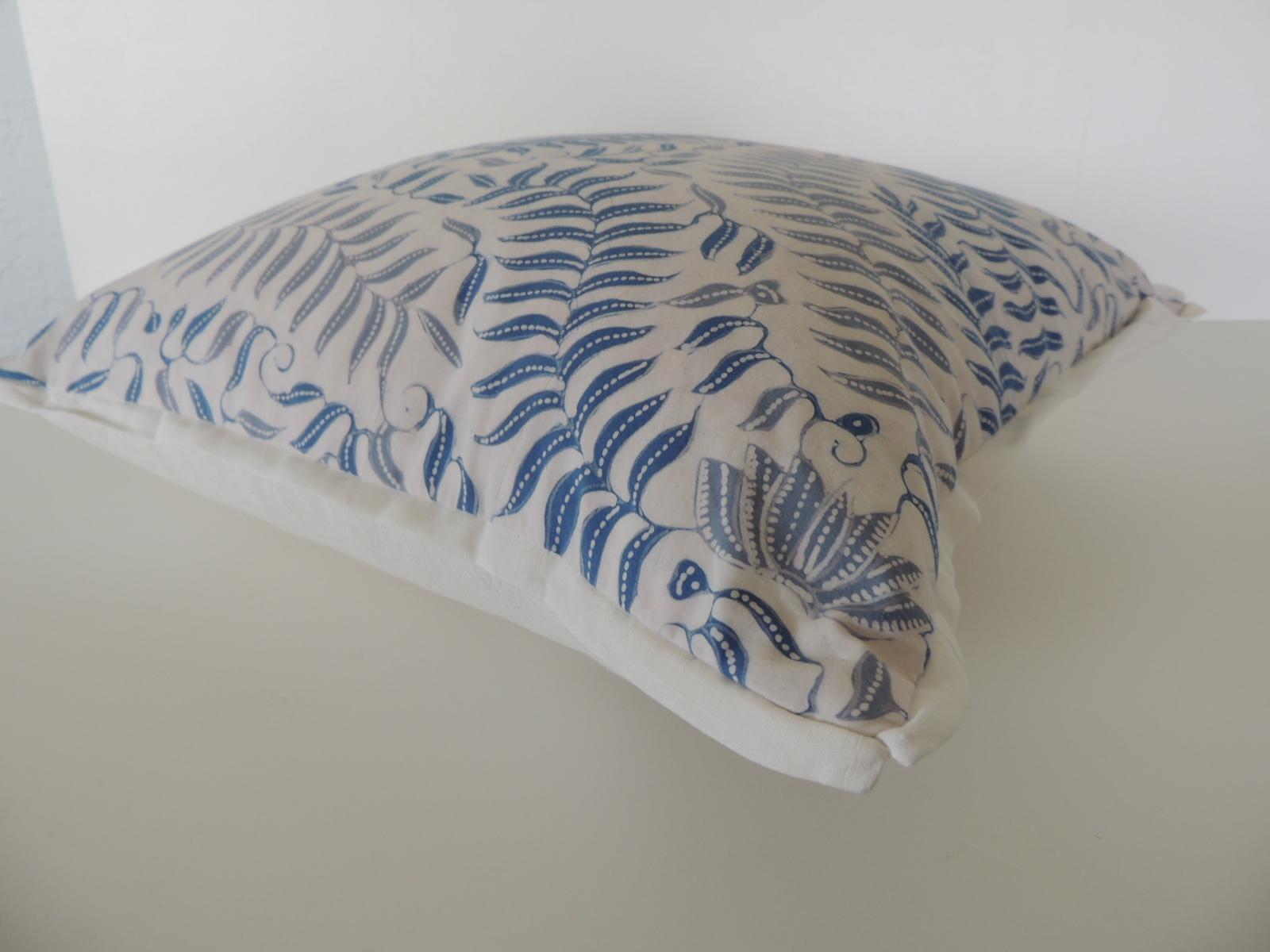 Tribal Vintage Batik Blue and White Petite Decorative Pillow