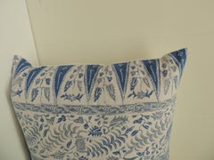 Vintage Batik Blue and White Square Decorative Pillow