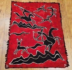 Vintage Batik Fabric Painting Tribal Folk Wall Art