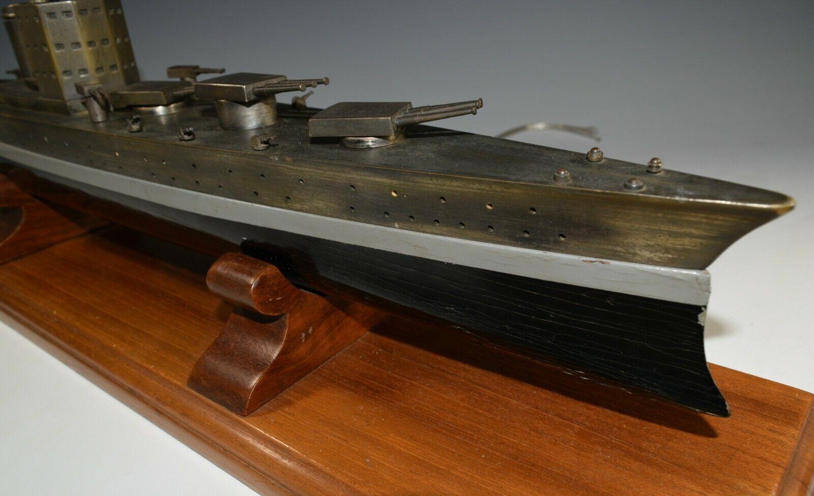 Hand-Crafted Vintage Battleship WWII Bronze Large Model England HMS Nelson 1920 For Sale