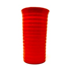 Vintage Bauer Pottery Jarrón anular naranja