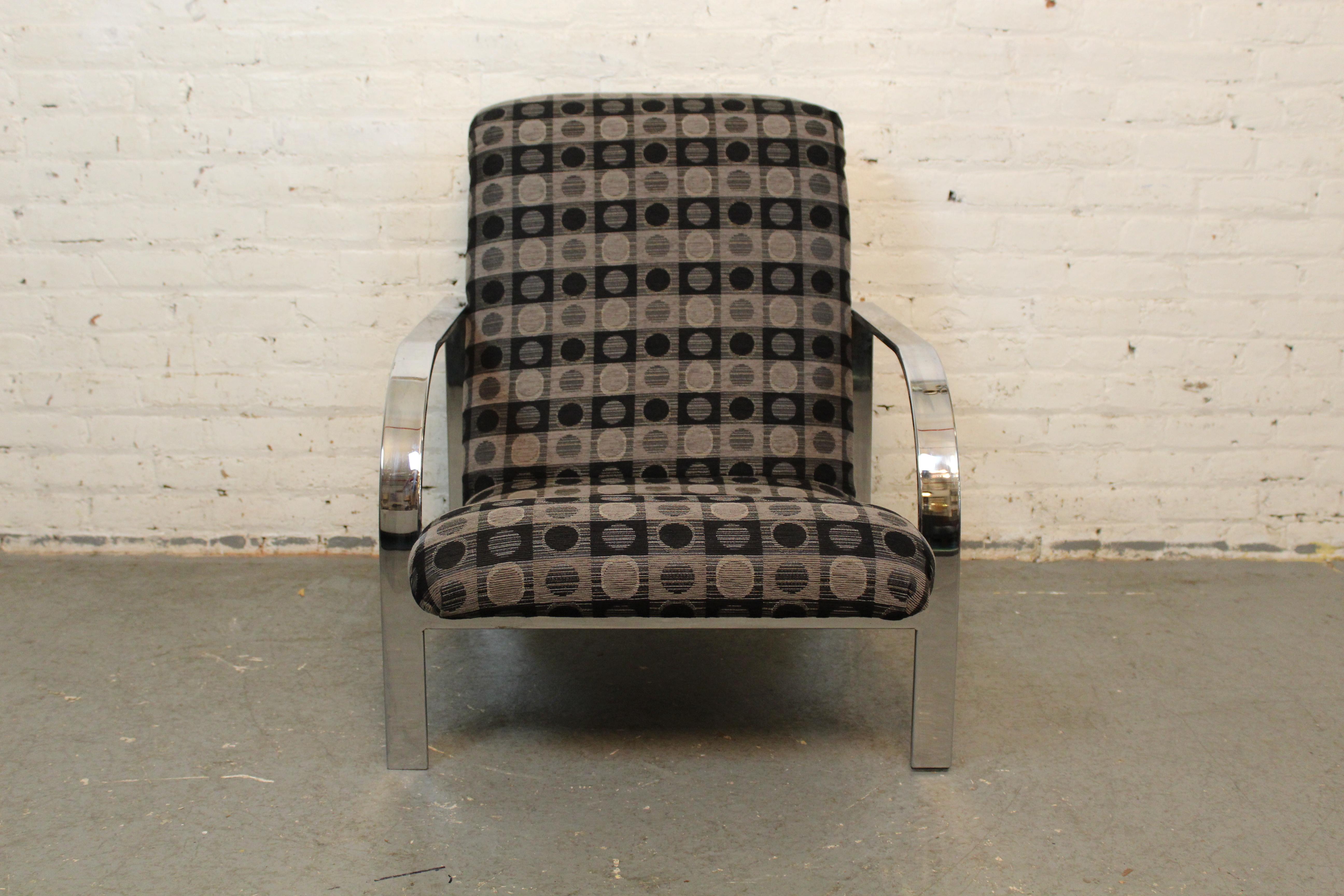 Silla de pala cromada de barra plana estilo vintage Baughman Moderno de mediados de siglo en venta
