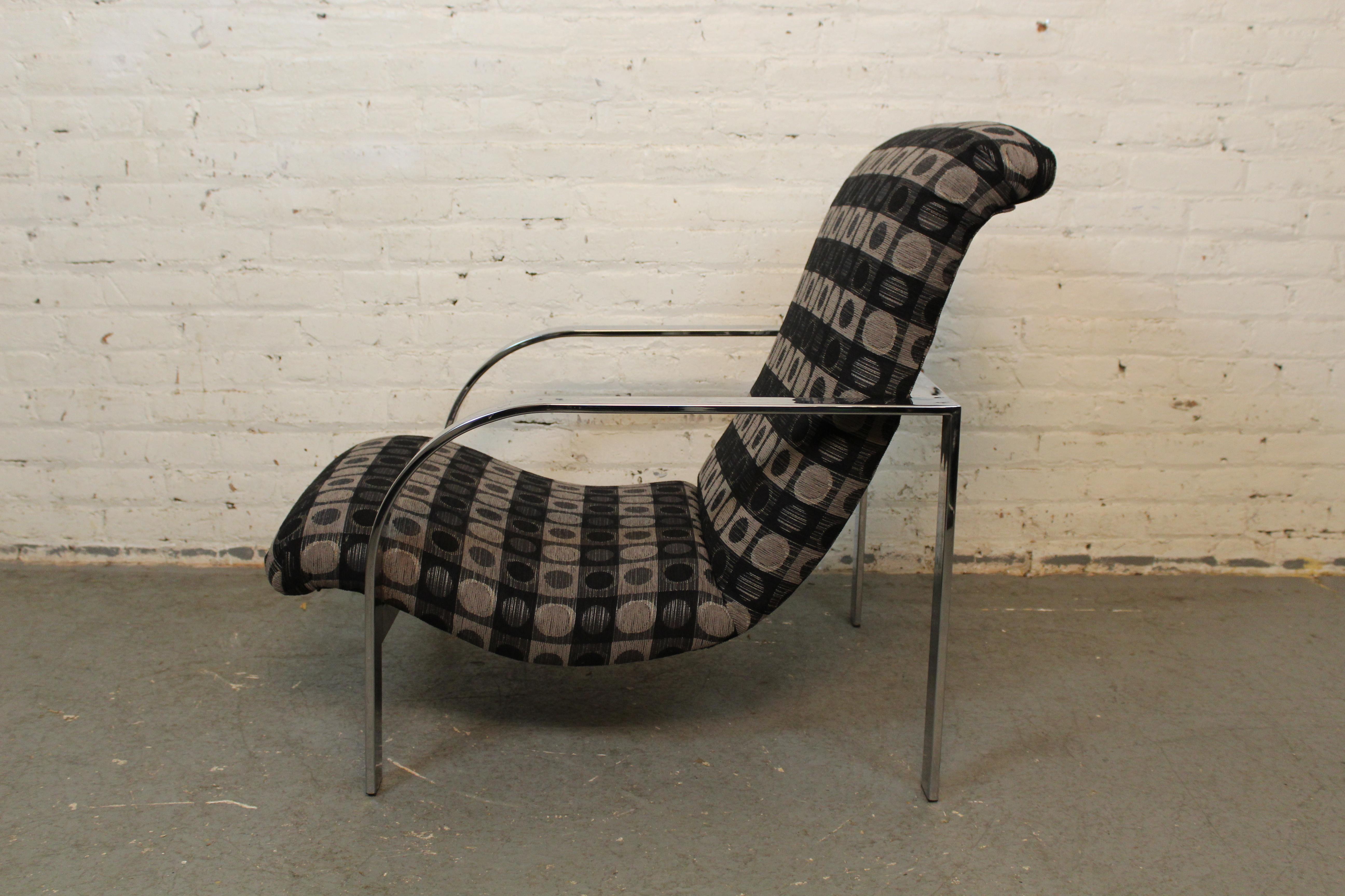 Silla de pala cromada de barra plana estilo vintage Baughman Chapado en venta