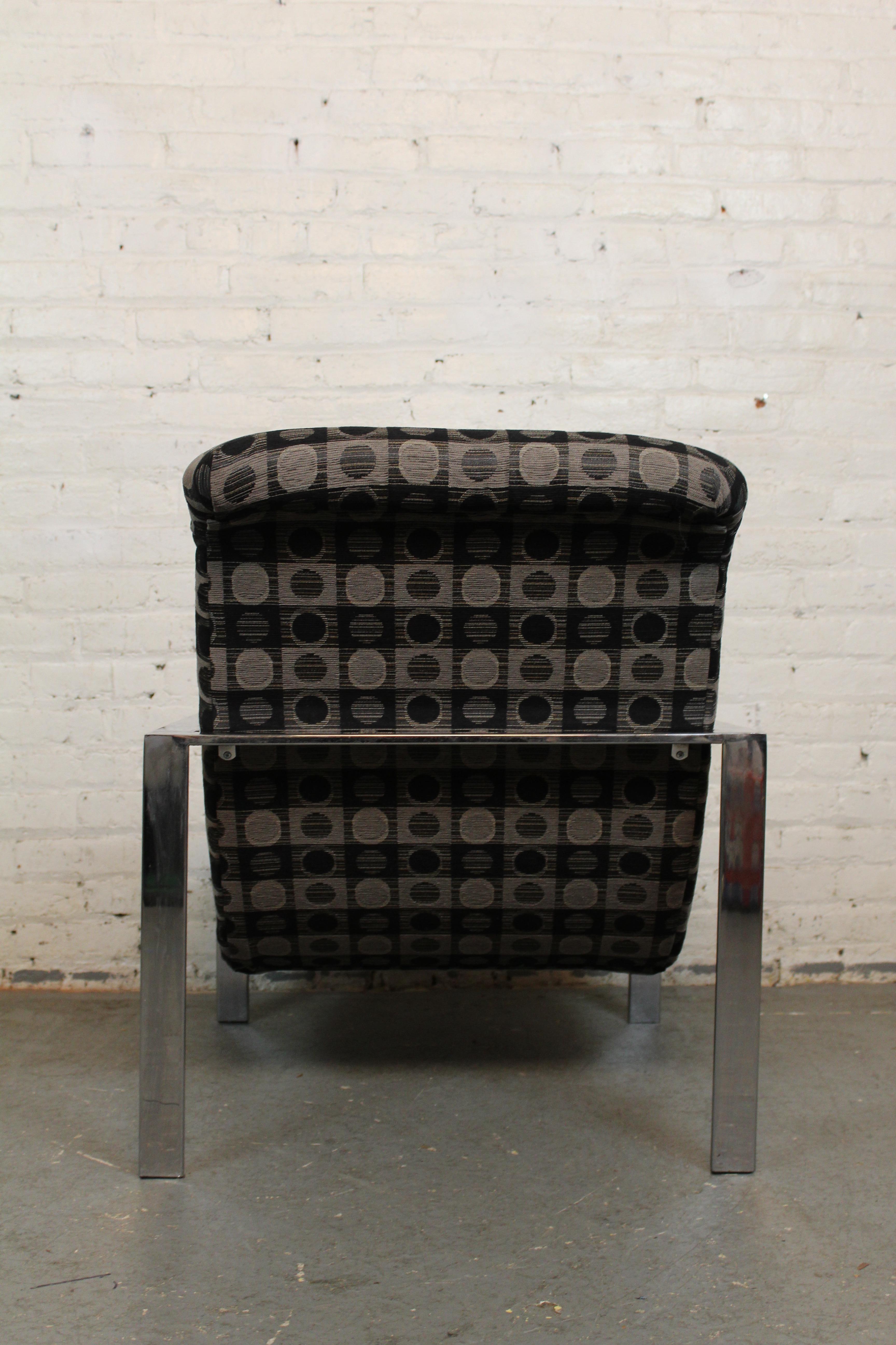 Silla de pala cromada de barra plana estilo vintage Baughman en Bueno estado para la venta en Brooklyn, NY