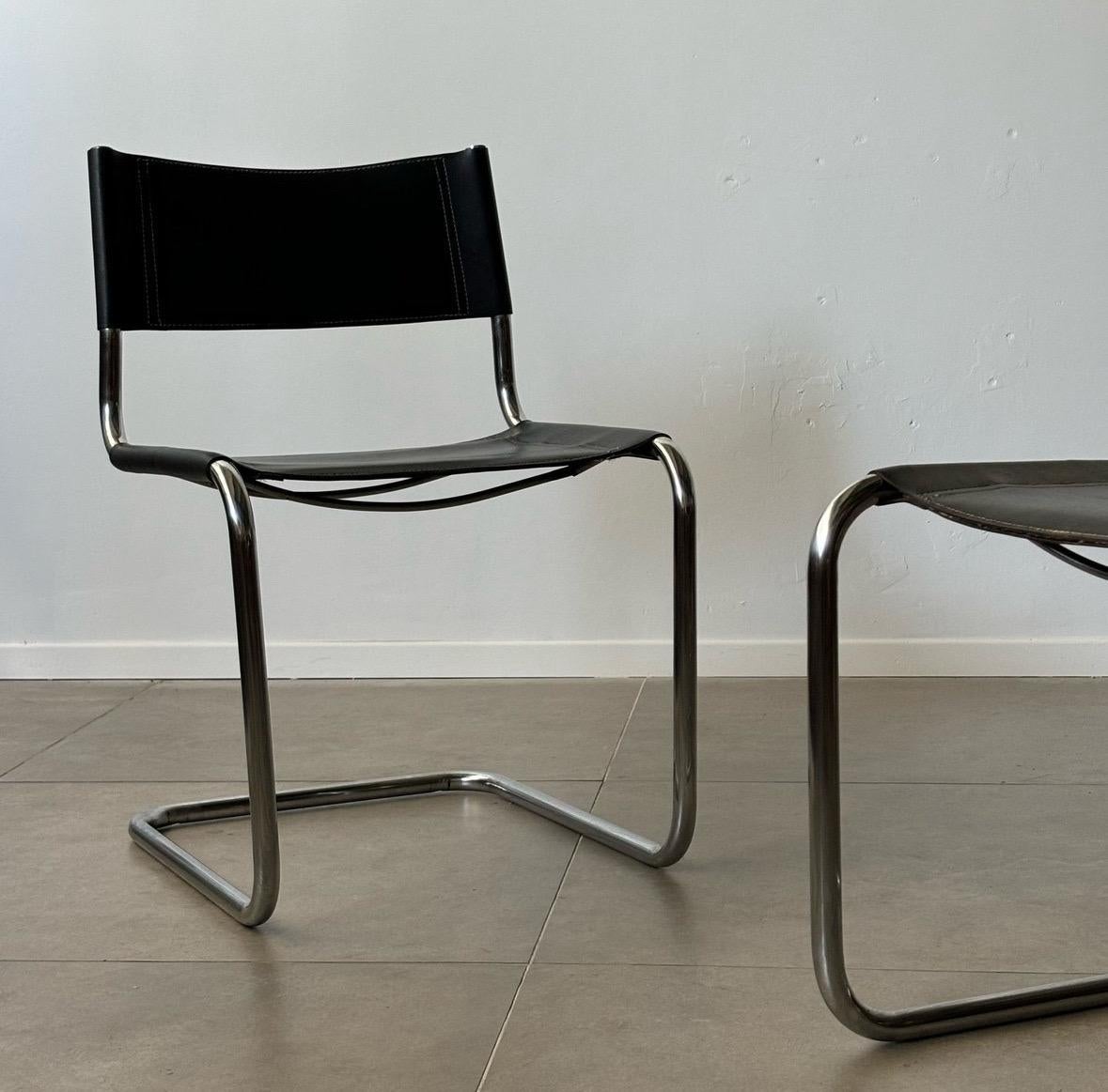 Leather Vintage Bauhaus chairs by Mart Stam, 1970s