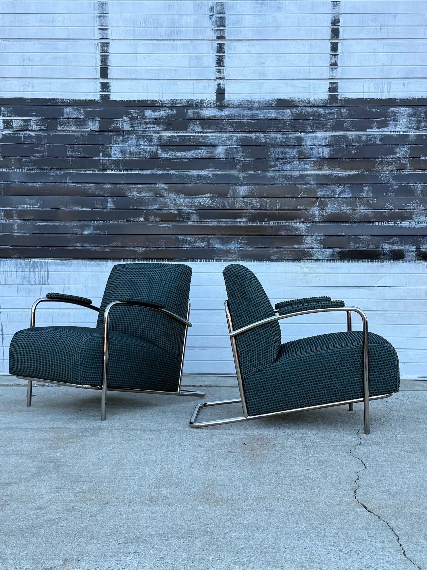 Vintage Bauhaus Chrome Lounges - a Pair