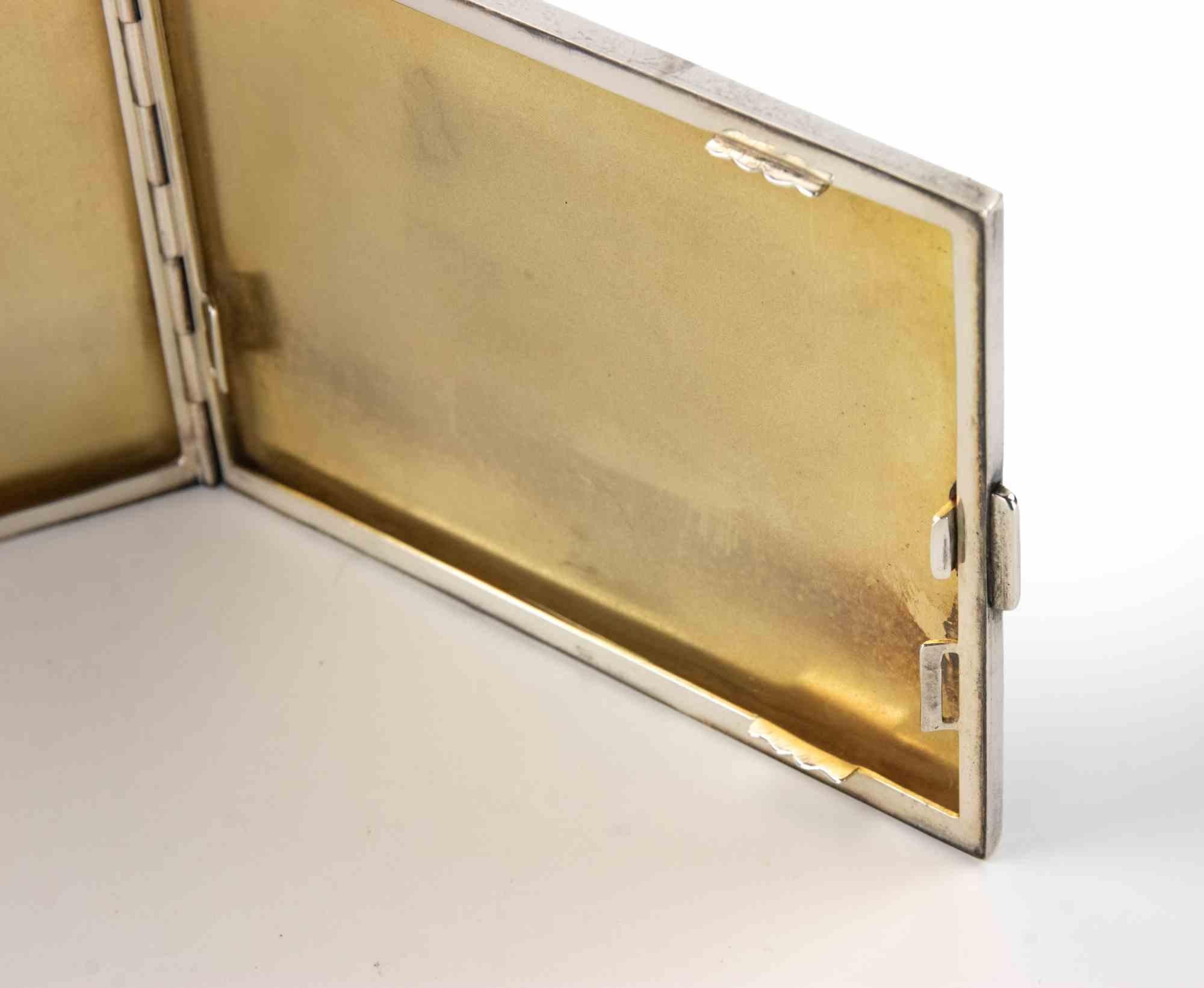 Argent Vintage Bauhaus Cigarette Case, 1940s en vente