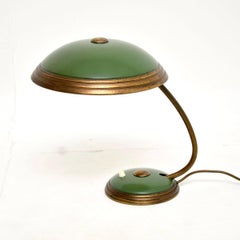 Vintage Bauhaus Schreibtischlampe aus Emaille und Messing von Helo Leuchten