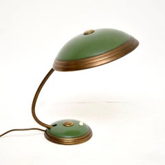 Vintage Bauhaus Schreibtischlampe aus Emaille und Messing von Helo Leuchten