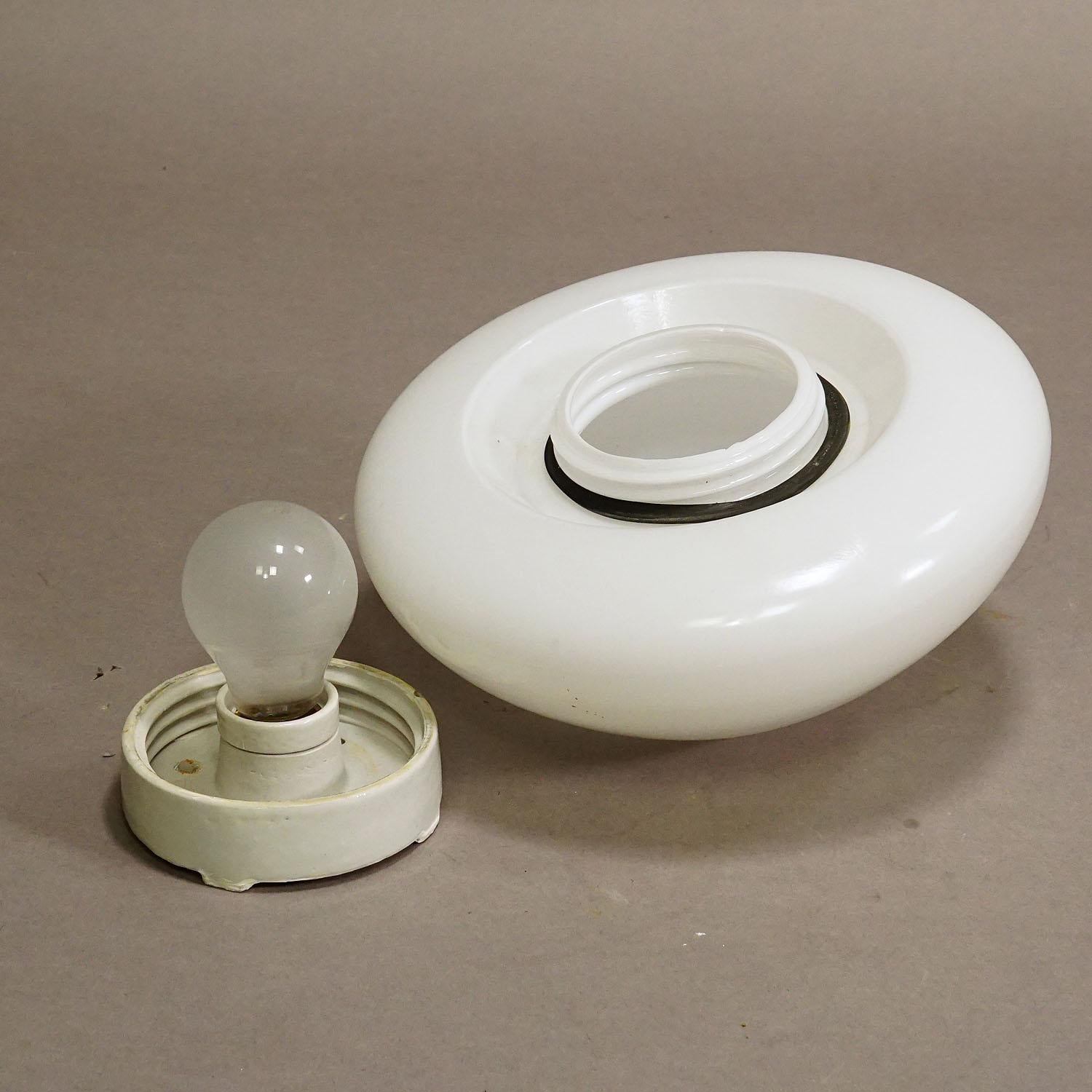 20th Century Vintage Bauhaus Flushmount by Wagenfeld for Lindner, Germany, 1950s For Sale