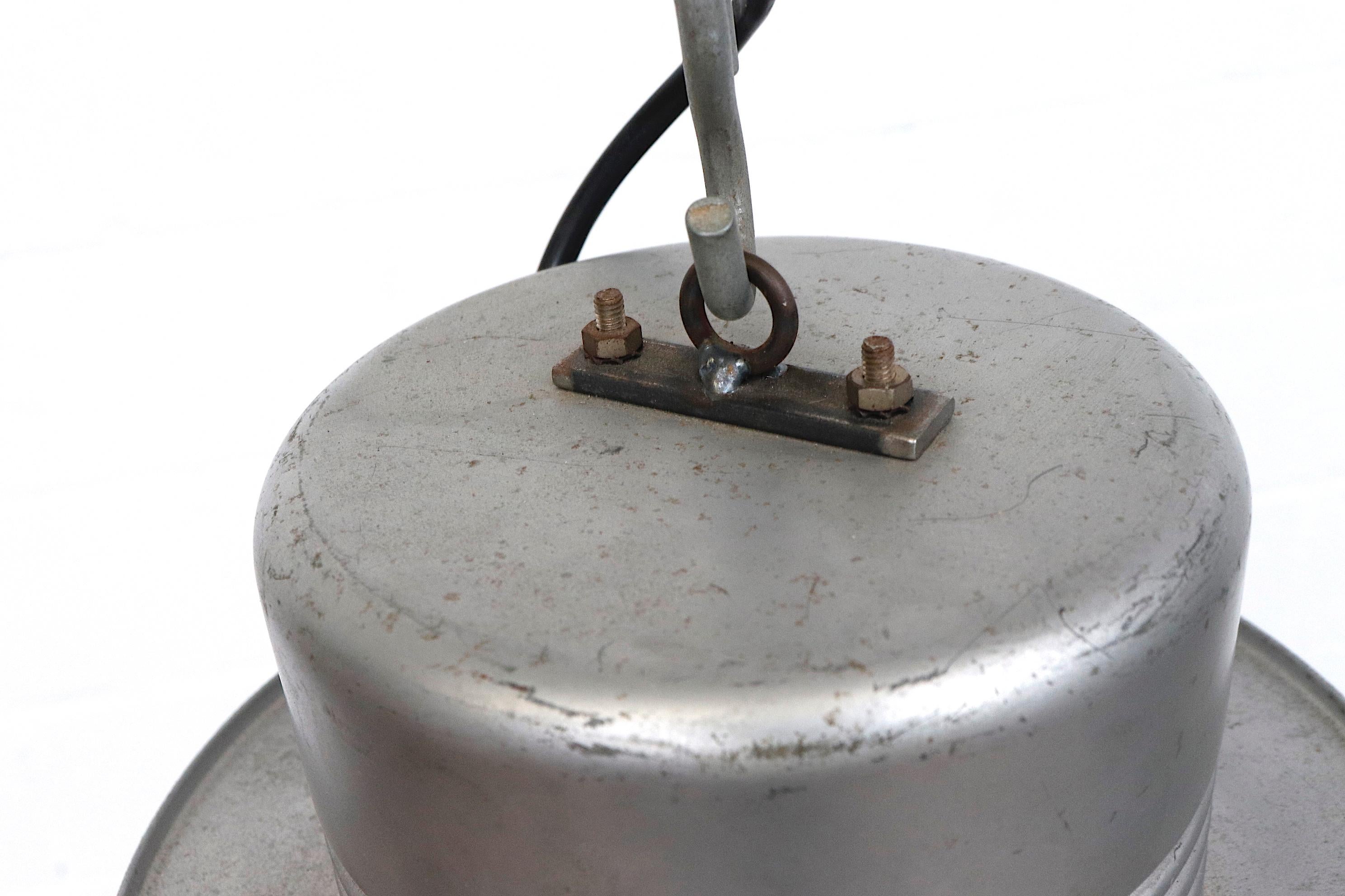 1920s Bauhaus Industrial Glass and Metal Lamps by Adolf Meyer for Zeiss Ikon For Sale 8