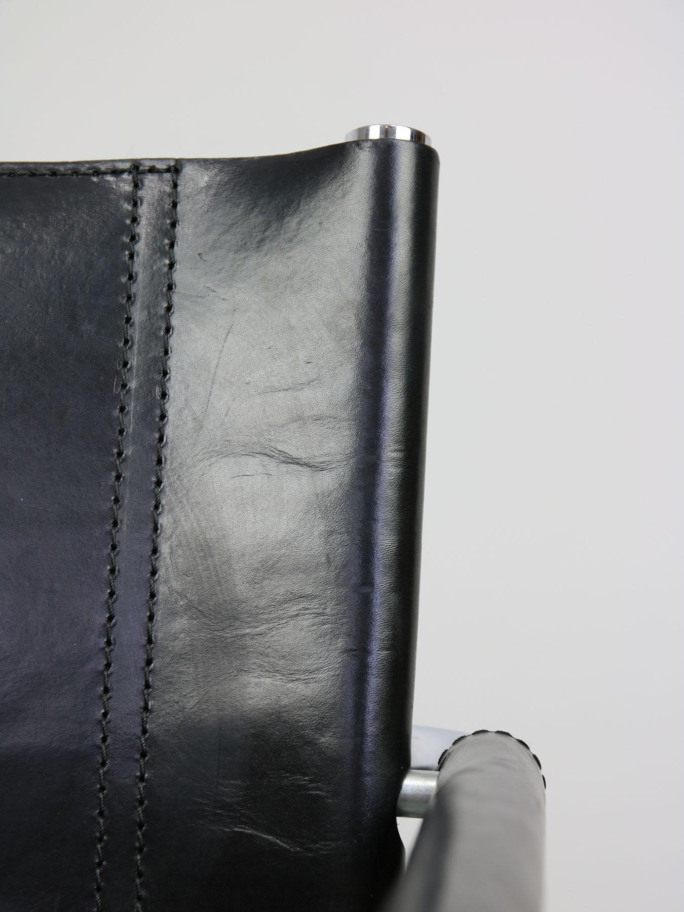 Seltener Freischwinger-Stuhl mit voller Rückenlehne aus Leder von Mart Stam, Bauhaus-Leder 2
