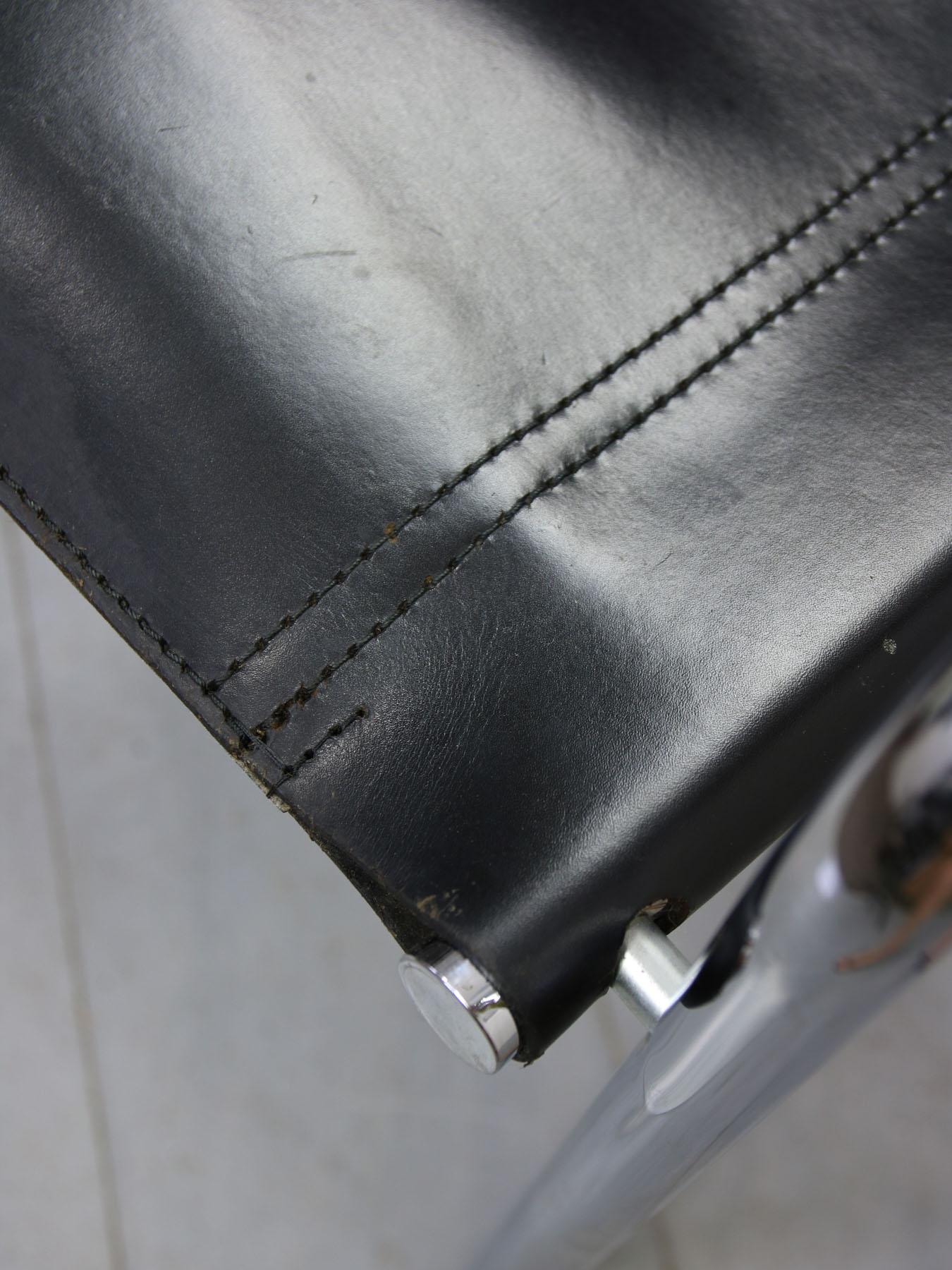 Seltener Freischwinger-Stuhl mit voller Rückenlehne aus Leder von Mart Stam, Bauhaus-Leder 7
