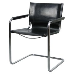 Vintage Bauhaus Leather Rare Full-Back Cantilever Chair by Mart Stam