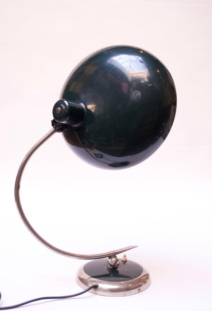 Vintage Bauhaus Metal and Chrome Table Lamp after Christian Dell In Distressed Condition In Brooklyn, NY