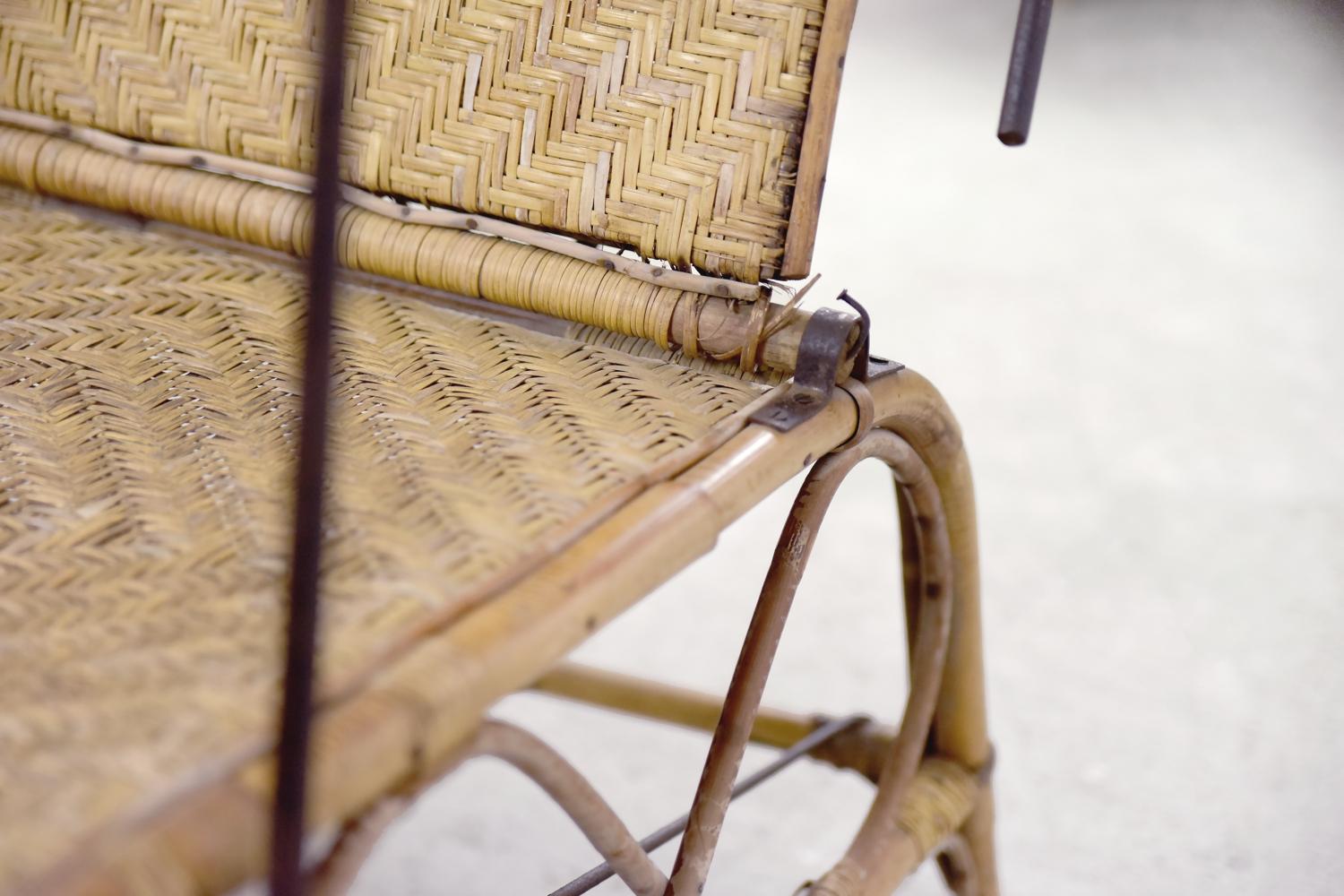Vintage-Stuhl aus Rattan und Bambus im Bauhaus-Stil mit Ottomane von Erich Dieckmann, 1930er Jahre im Angebot 7