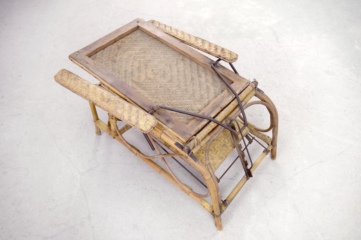 Vintage-Stuhl aus Rattan und Bambus im Bauhaus-Stil mit Ottomane von Erich Dieckmann, 1930er Jahre im Angebot 13