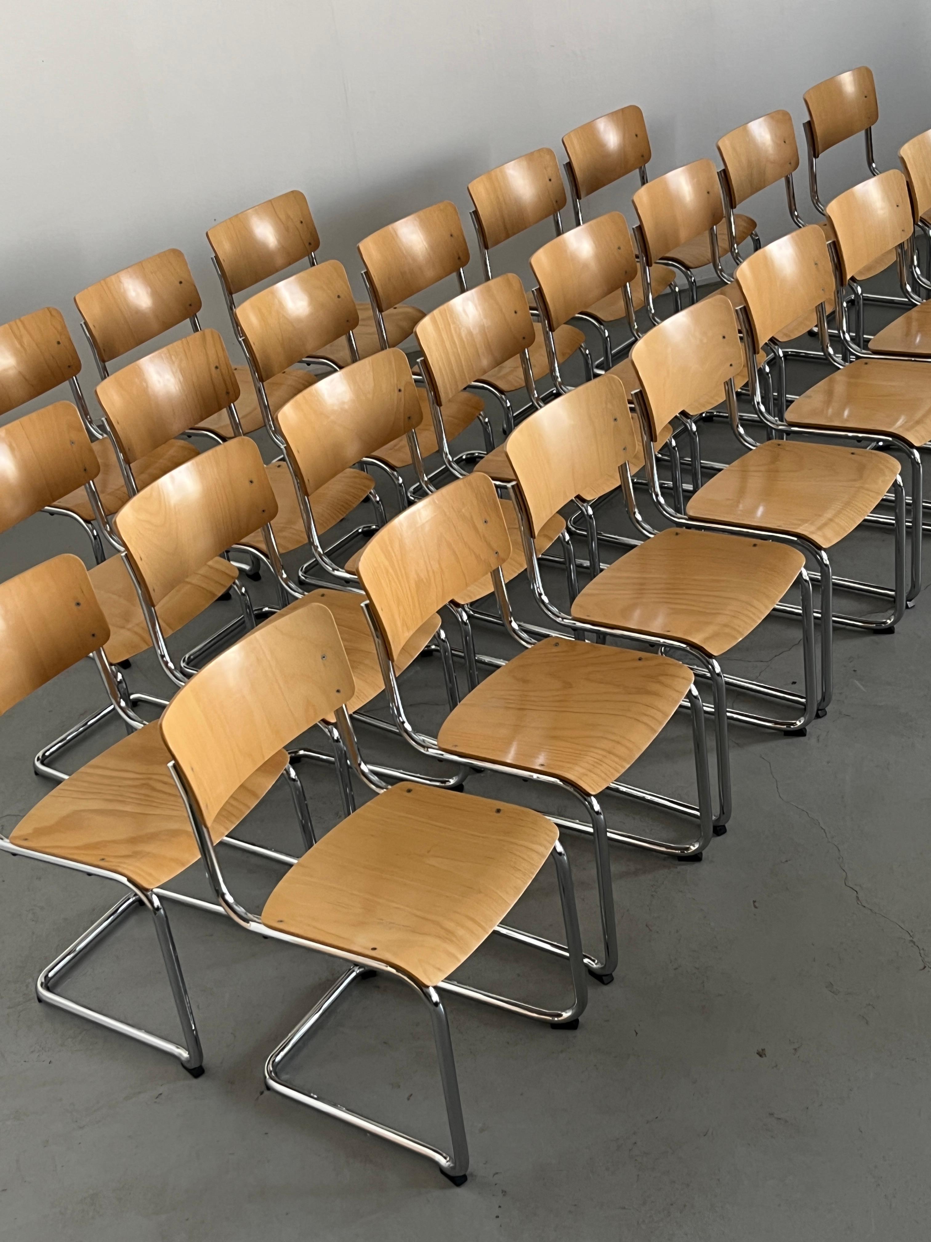 Vintage Bauhaus 'S43' Cantilever Beechwood Dining Chairs by Mart Stam, 1970s 6