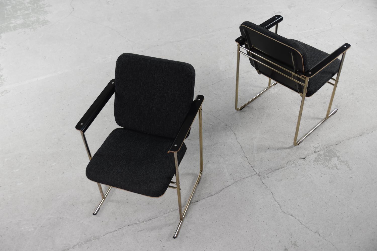 Finnish Vintage Bauhaus Skaala Fabric & Chrome Chair by Yrjö Kukkapuro, 1980s, Set of 4 For Sale