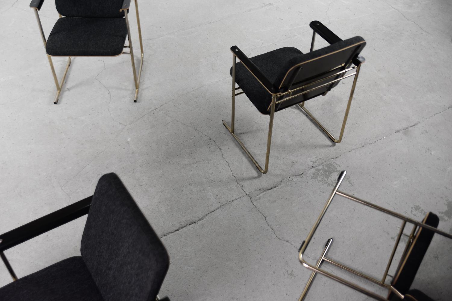 Vintage Bauhaus Skaala Fabric & Chrome Chair by Yrjö Kukkapuro, 1980s, Set of 4 For Sale 1