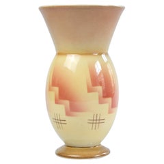 Vintage Bauhaus 'Spritzdekor' Airbrushed Ceramic Vase, Germany 1940s