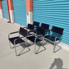 Vintage Bauhaus Tubular Cantilevered Dining Chairs by Mart Stam