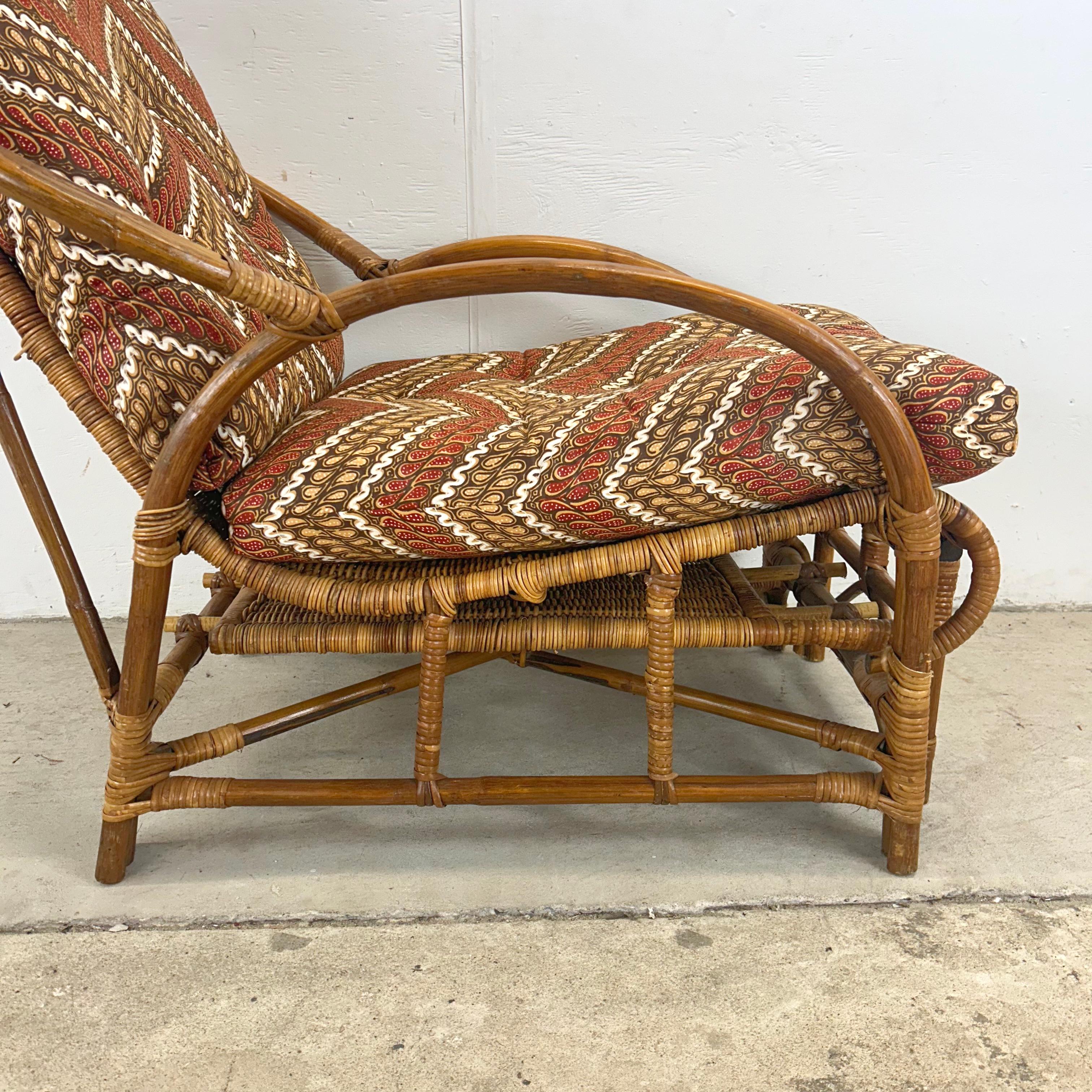 Vintage Bauhaus Wicker Garden Chair With Lounger 4