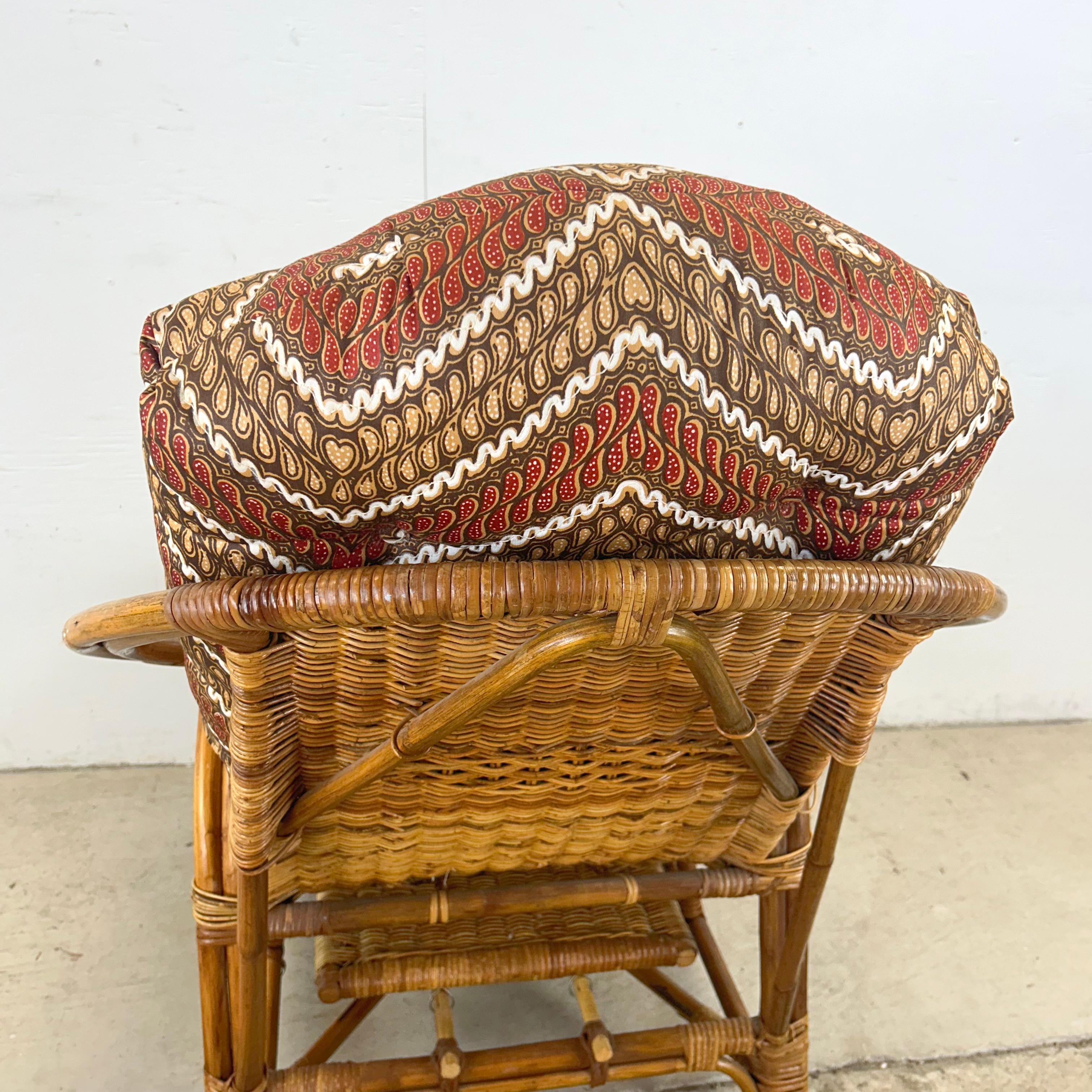 Vintage Bauhaus Wicker Garden Chair With Lounger 5