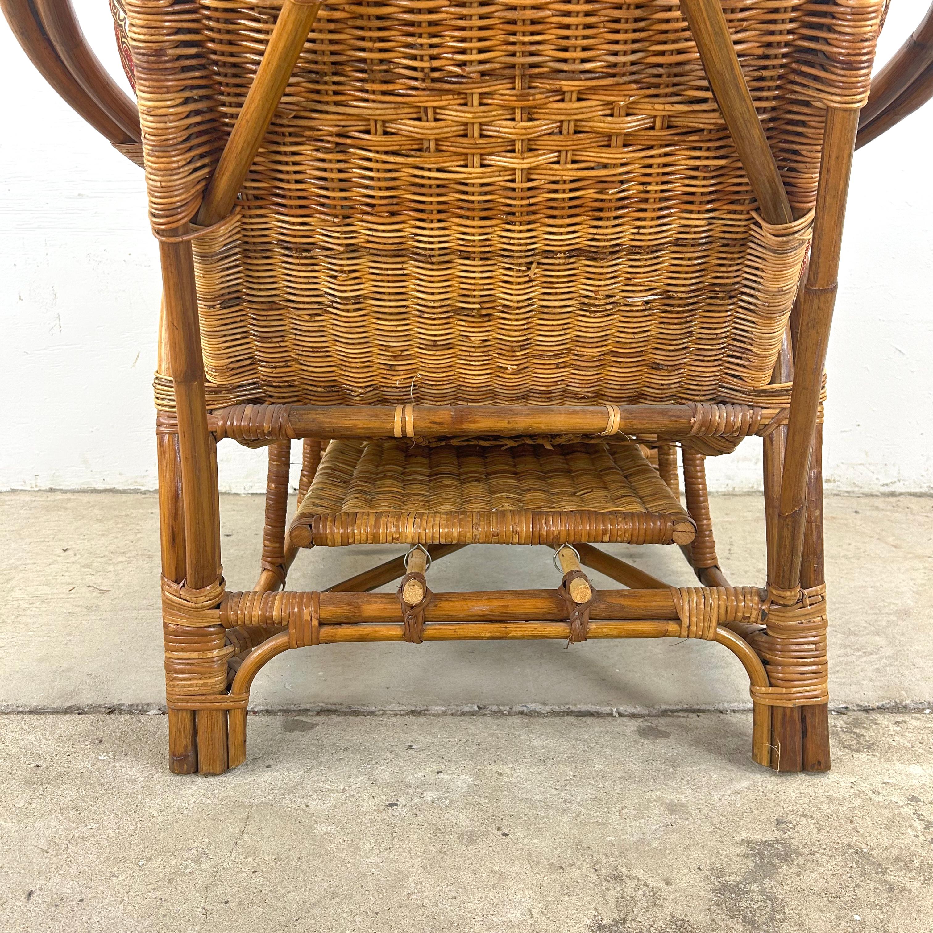 Vintage Bauhaus Wicker Garden Chair With Lounger 6