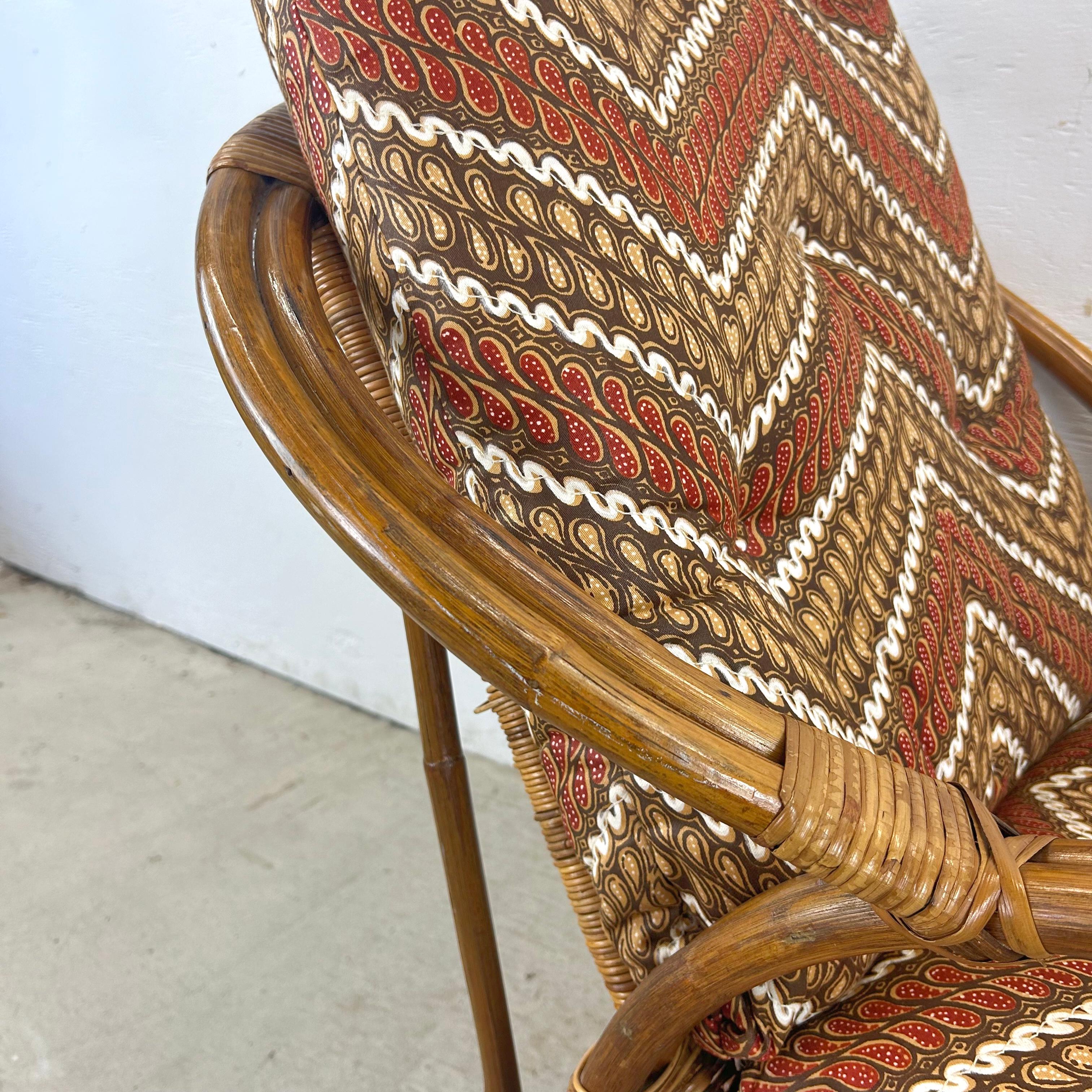 Vintage Bauhaus Wicker Garden Chair With Lounger 7