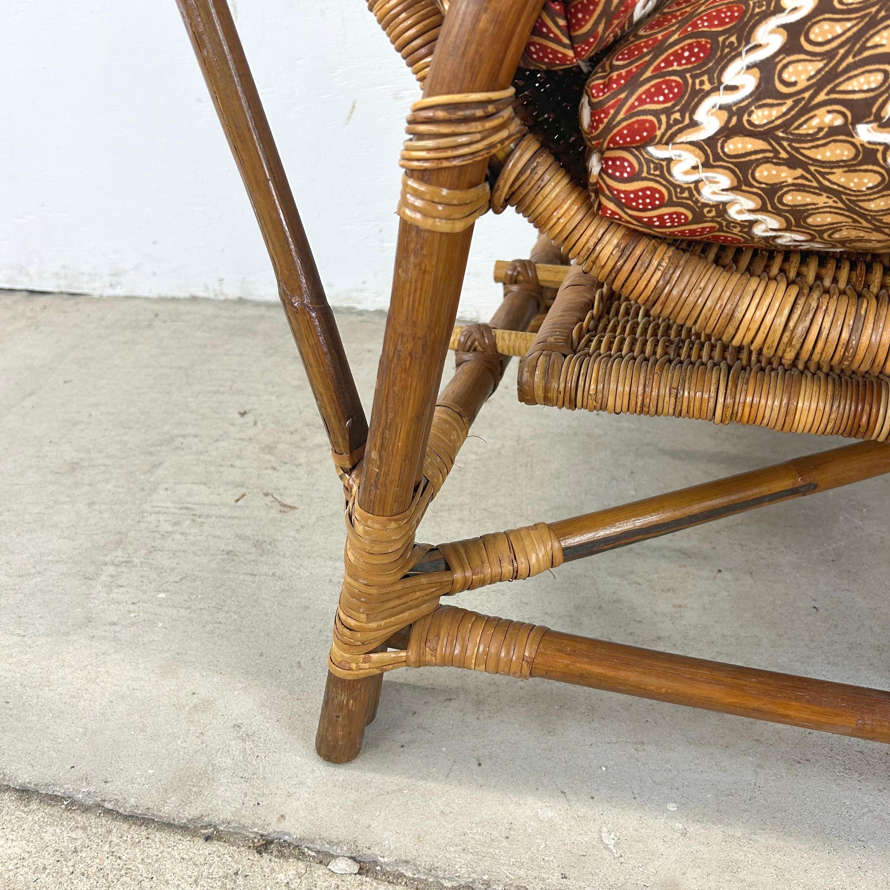 Vintage Bauhaus Wicker Garden Chair With Lounger 11