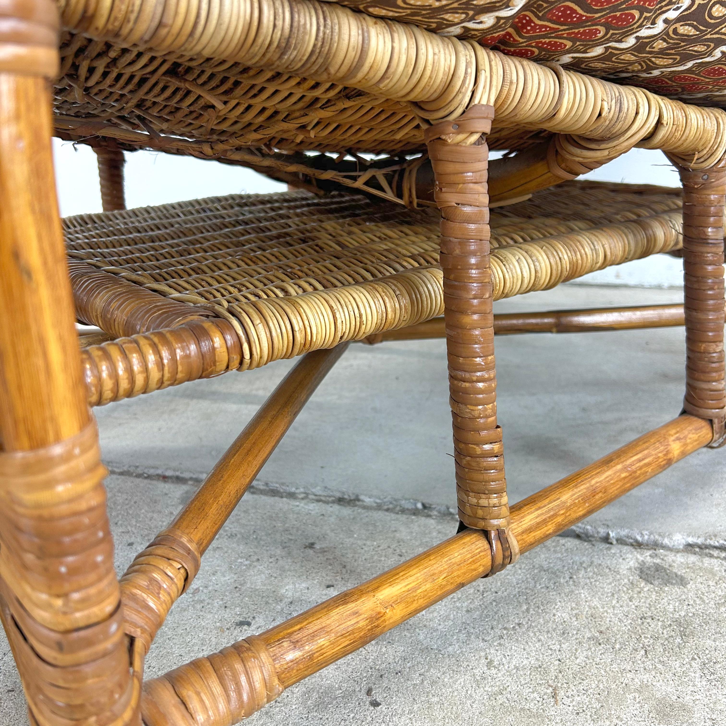Vintage Bauhaus Wicker Garden Chair With Lounger 13