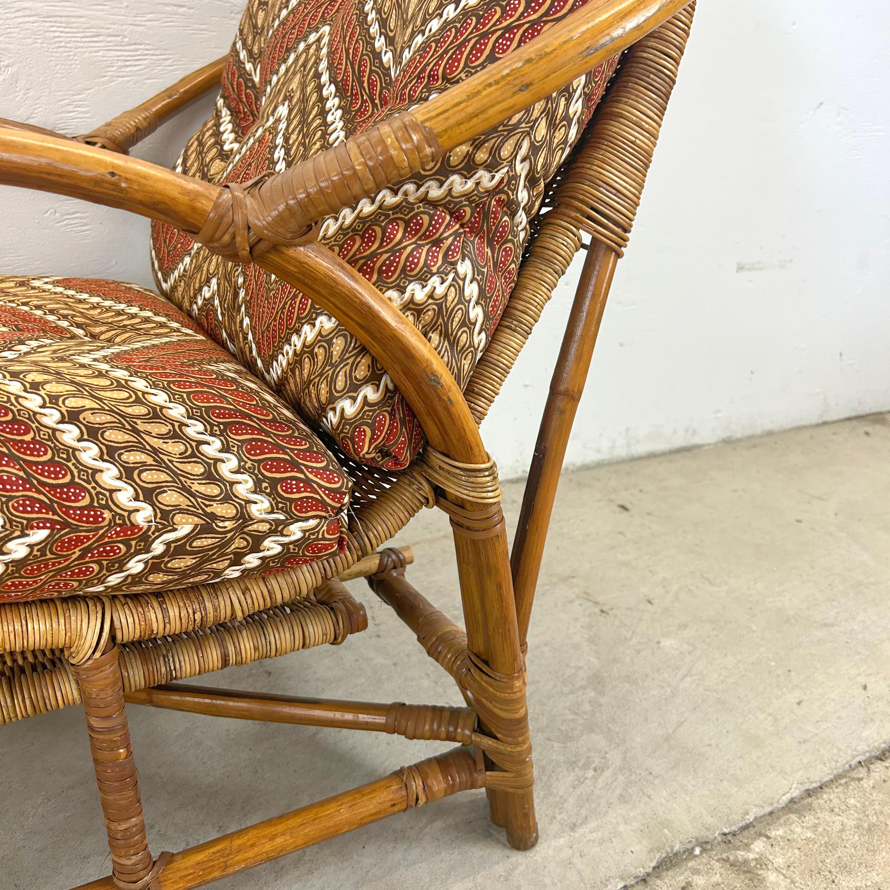 Vintage Bauhaus Wicker Garden Chair With Lounger 14