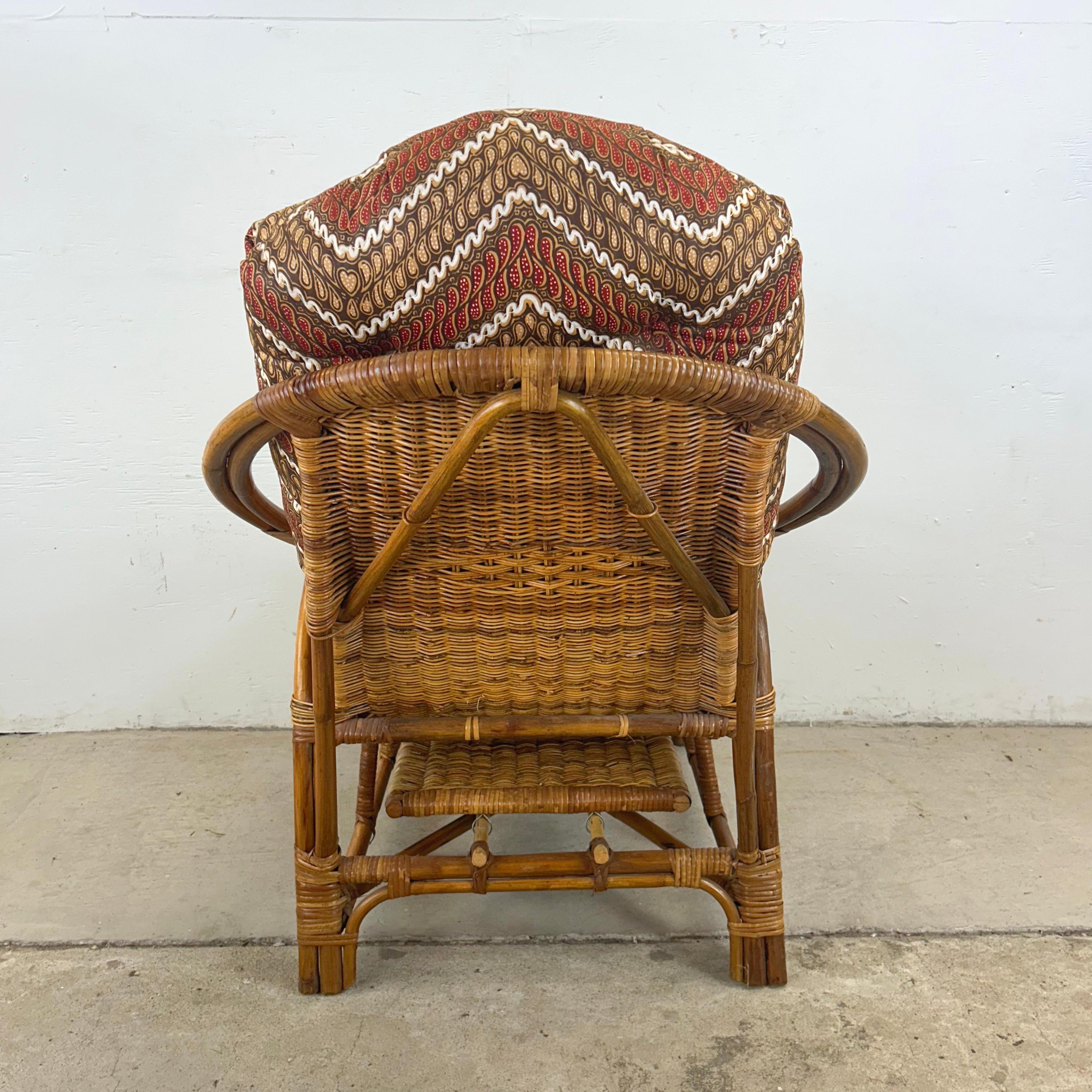 Unknown Vintage Bauhaus Wicker Garden Chair With Lounger