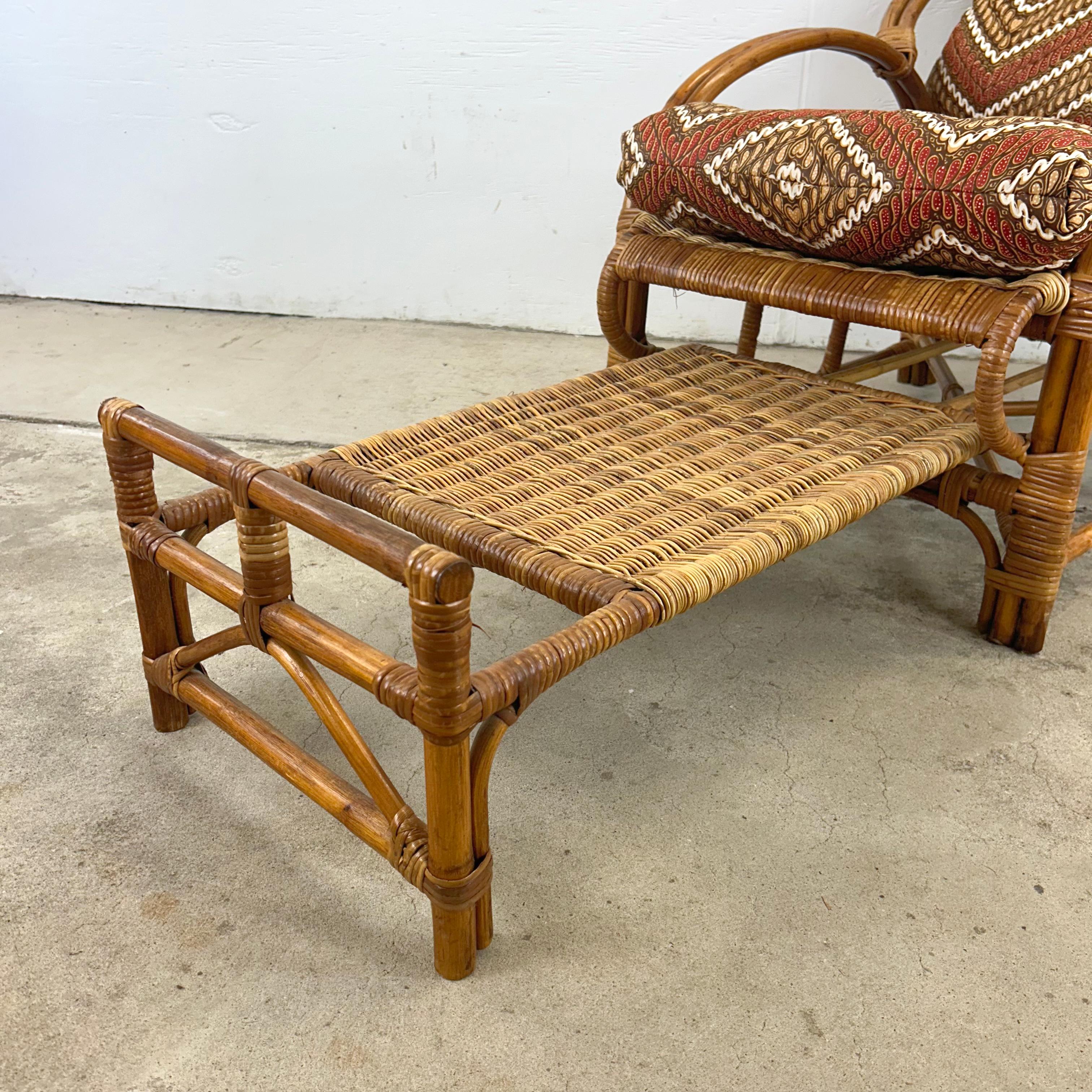 Vintage Bauhaus Wicker Garden Chair With Lounger 2