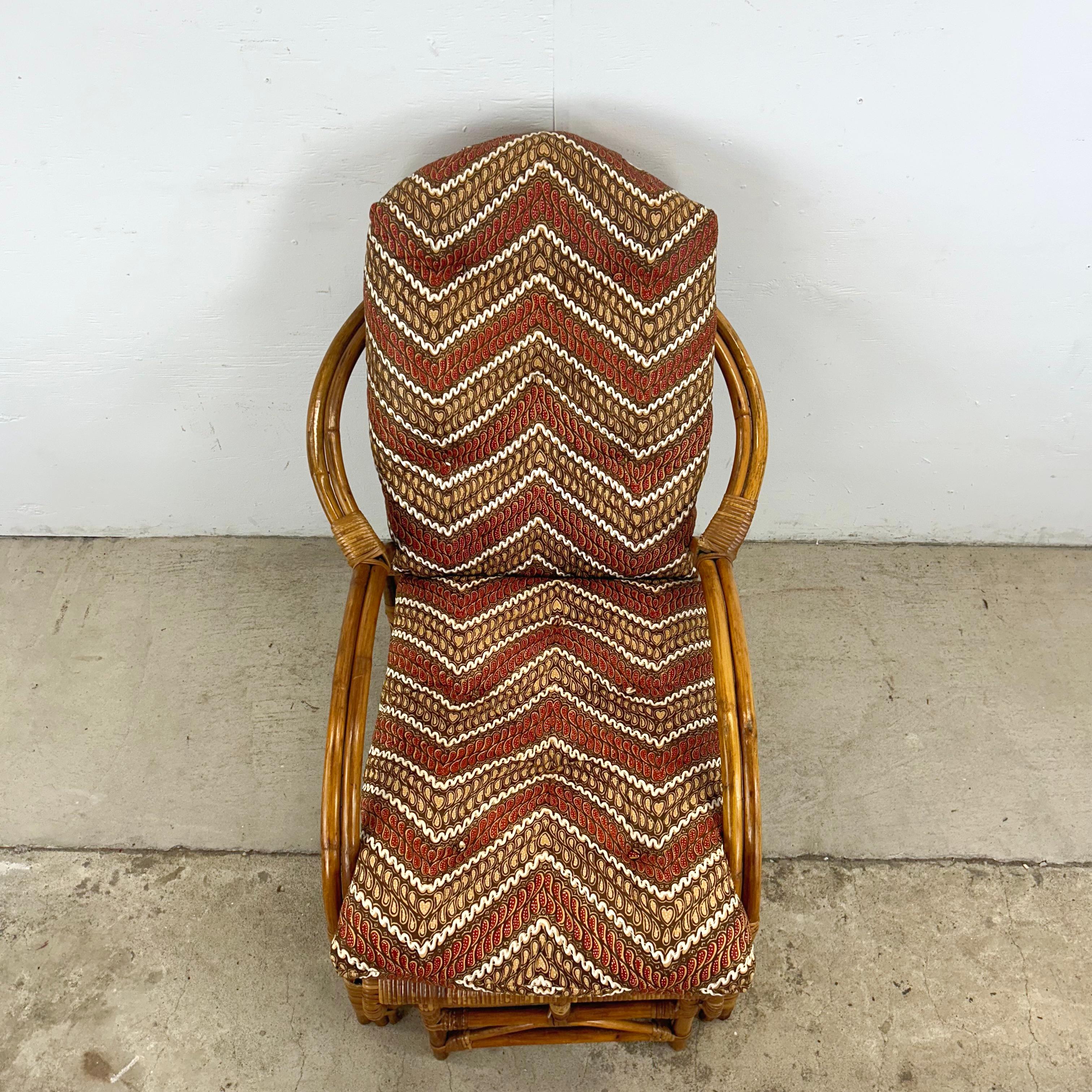 Vintage Bauhaus Wicker Garden Chair With Lounger 3