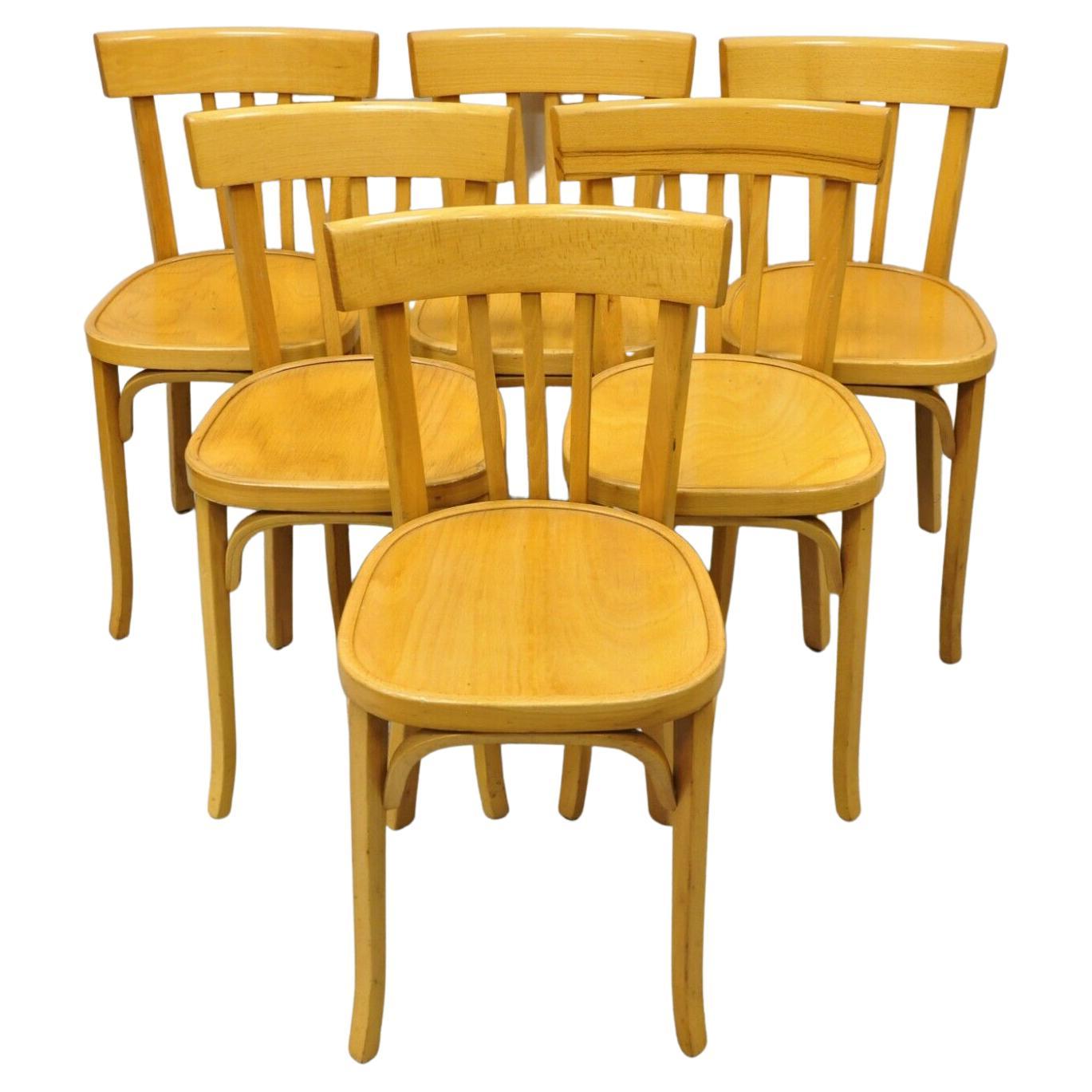 Vintage Baumann 83 Parisian Bistro Bentwood Dining Chairs, Set of 6 For Sale