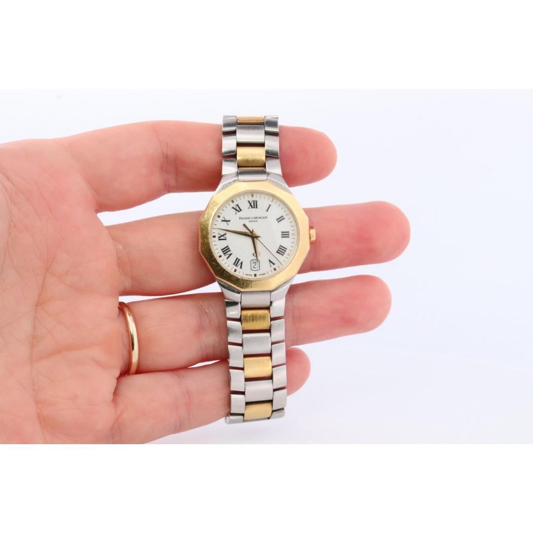 Vintage Baume and Mercier watch. Baume Mercier 65473 Riviera 18k Yellow Gold In Good Condition In Port Charlotte, FL