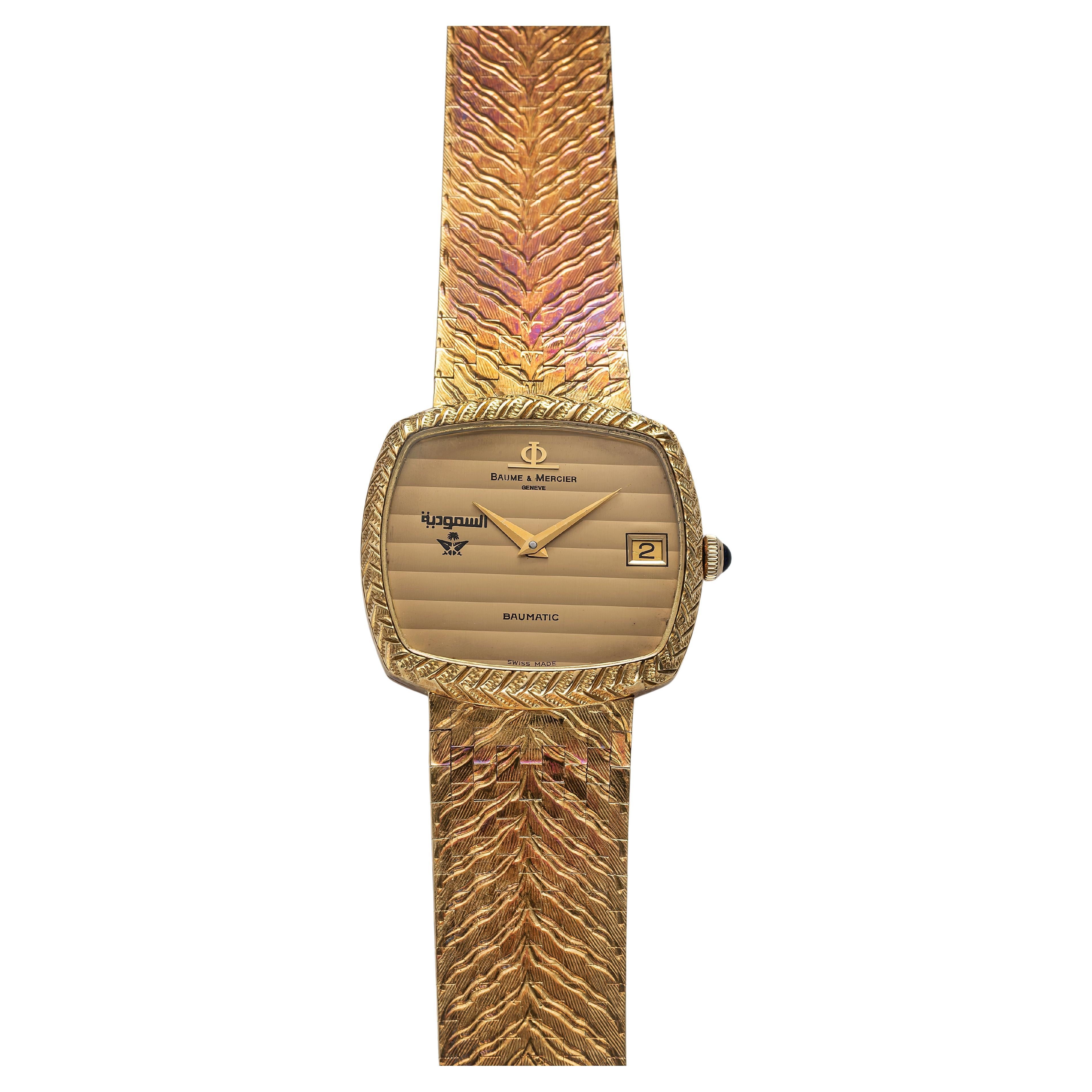 Vintage Baume
Mercer Baumatic 18K Gold Champagner Automatik 32mm Gehäuse Saudi Sta