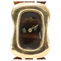 Vintage Baume & Mercier 14K Gold Tiger Eye Bead Watch