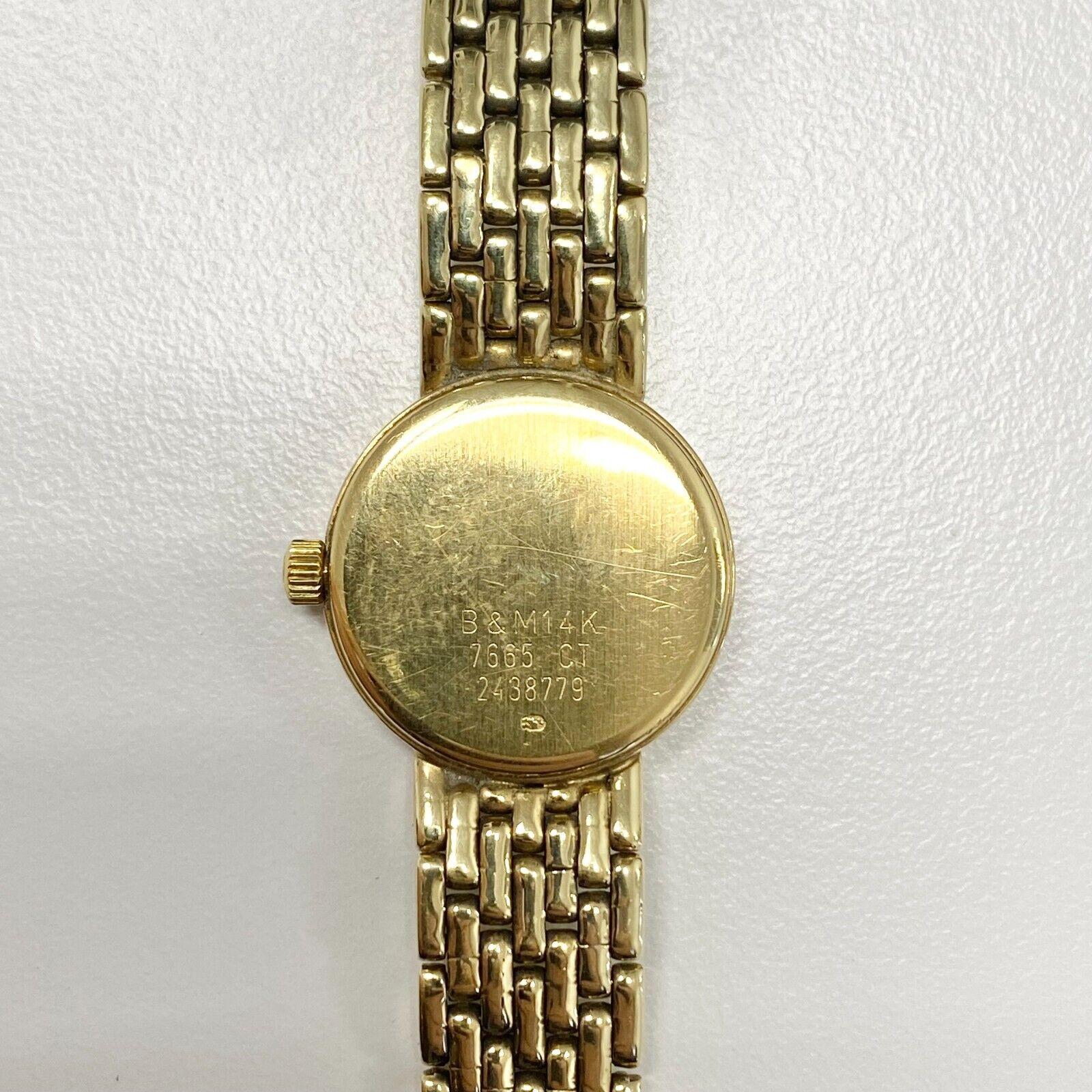 Vintage Baume & Mercier 14k Solid Yellow Gold Analog Mesh Style Watch 2