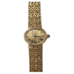 Vintage Baume & Mercier 18k Solid Yellow Gold Analog Byzantine Style Watch