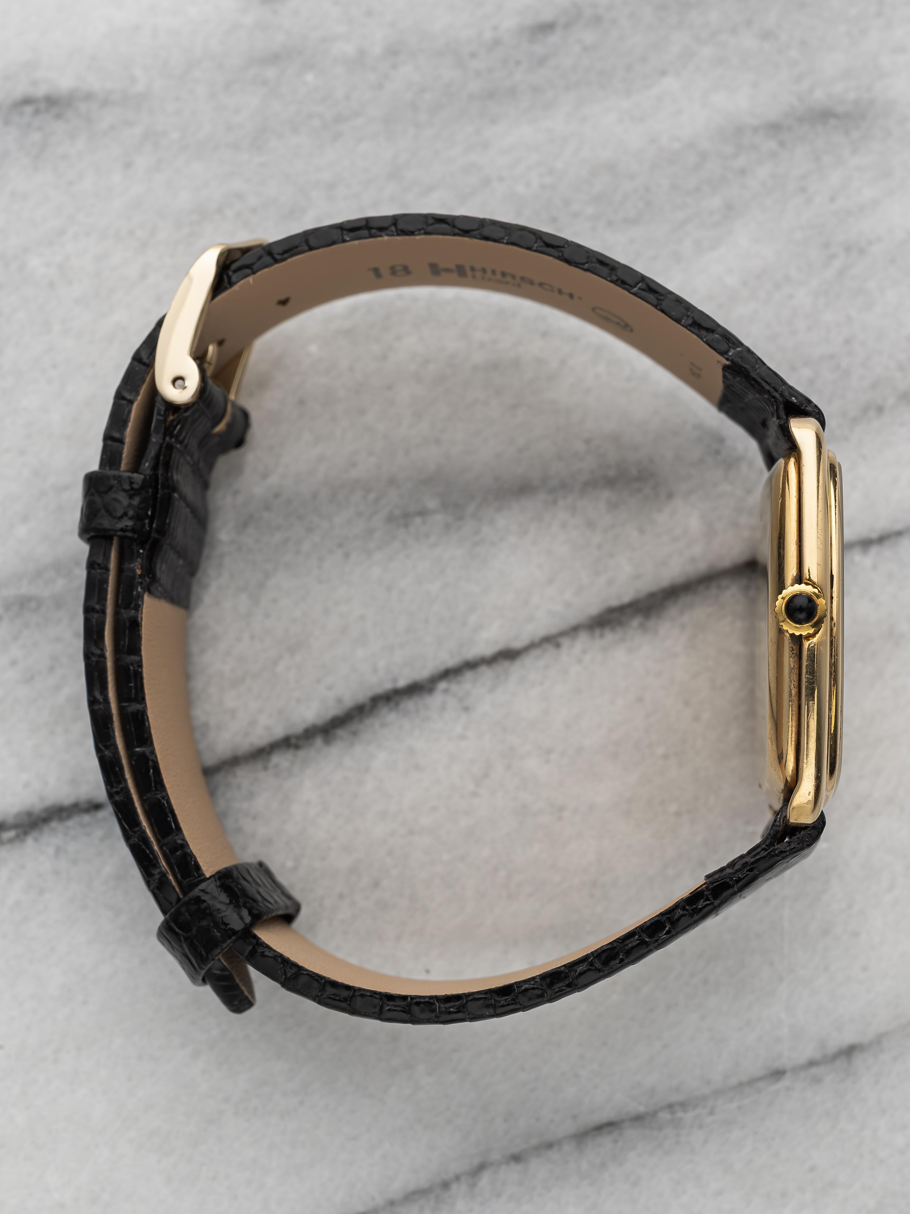 Vintage Baume & Mercier 18K Yellow Gold 1970s Champagne Tiffany & Co Dial Manual en vente 2